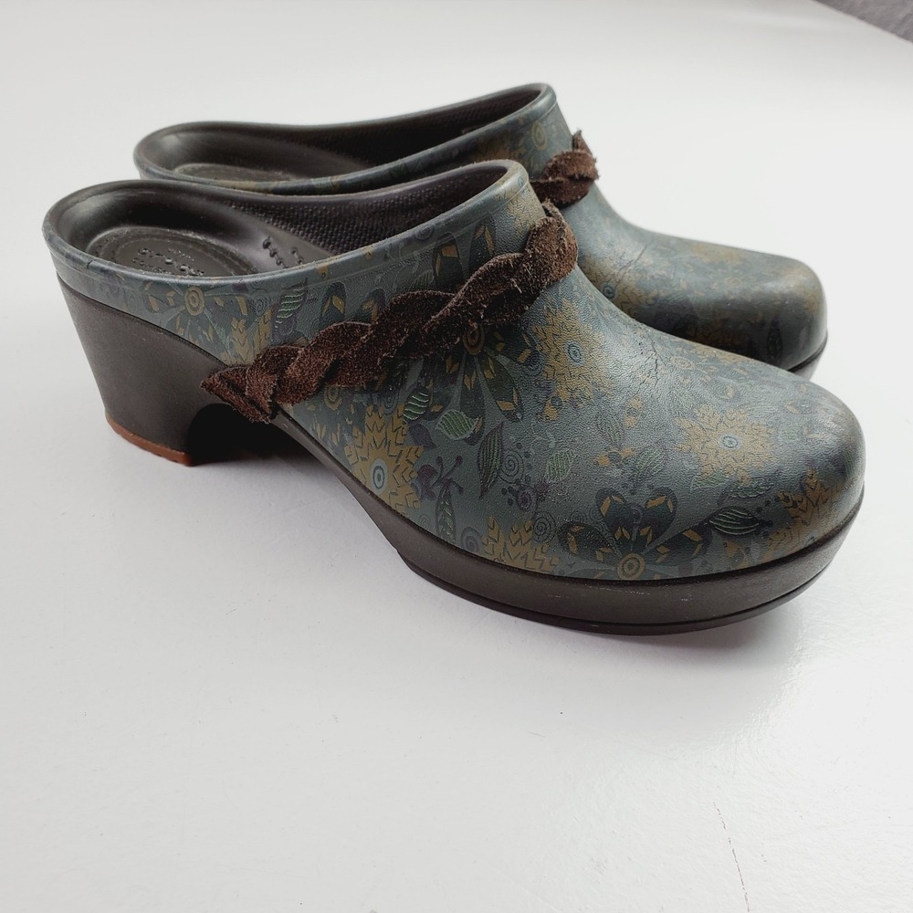 CROCS Women Sarah Crosslite Floral Dual Comfort Heel Clogs Mules  Size W7 - Picture 3 of 10